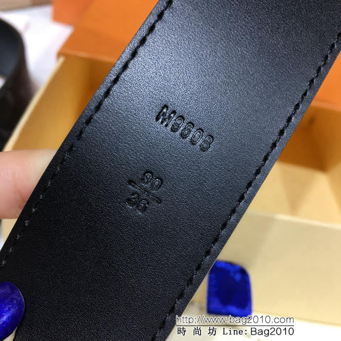 路易威登LV LV INITIALES 雙面腰帶 暗色釕金搭扣 小牛皮男款腰帶  xfp1112